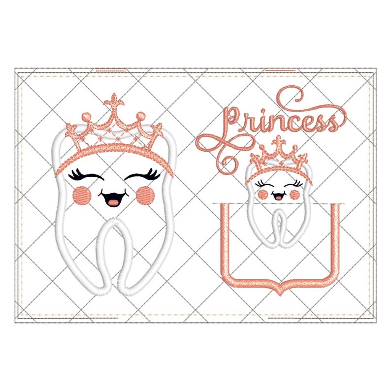 Pink Tooth Princess Tooth Fairy Pillow Princess Embroidery Design Digital Download - Etsy