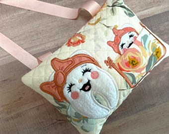 Tooth Fairy Pillow Bow Girl Embroidery Design Digital Download
