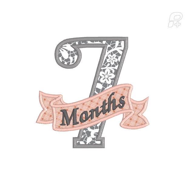 Ribbon Milestone Applique Embroidery Design Digital Download - Etsy