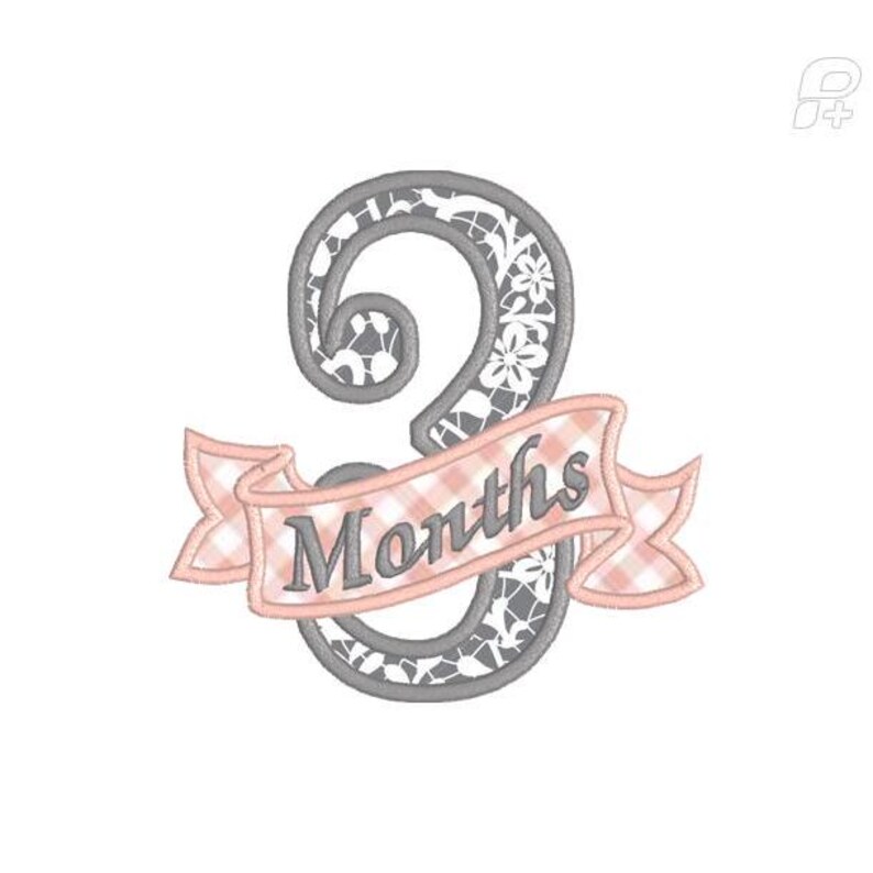Ribbon Milestone Applique Embroidery Design Digital Download - Etsy