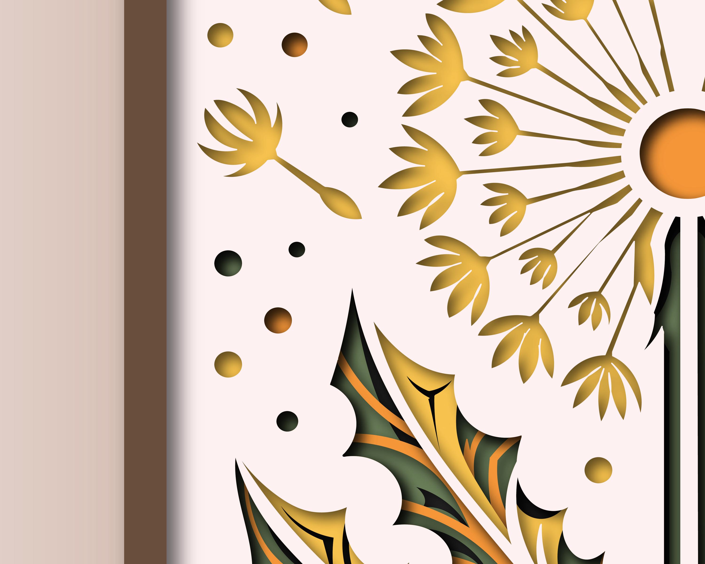 Dandelions SVG Shadow Box Template, 3D Layered Papercut (svg, Dxf, Pdf ...