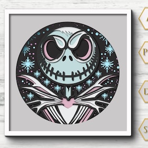 Skeleton King Shadow Box SVG: Gothic Layered Paper Cut (Digital Download, 8x8in, 9 Layers)