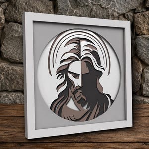 Jesus Shadow Box SVG: 3D Layered Papercut Template (Digital Download)