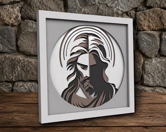 Jesus Shadow Box SVG: 3D Layered Papercut Template (Digital Download)