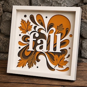 Fall Shadow Box SVG: Layered Cardstock 3D Decoration (Digital Download)