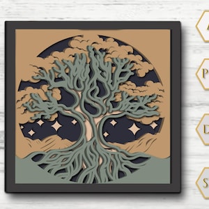 Tree of Life Svg Cricut Files and Tree of Life Svg Layer, Tree of Life Shadow Box Svg File & Tree of Life 3D Svg, Paper Cut Cricut