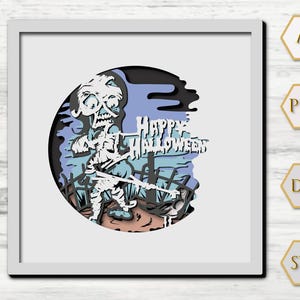 3D lustige Mumie Shadow Box svg, Laserschnitt, geschichtet Süßigkeiten oder Tod 3d SVG, 3D svg geschichtet Papierschnitt 3d SVG Halloween Cricut Silhouetteer