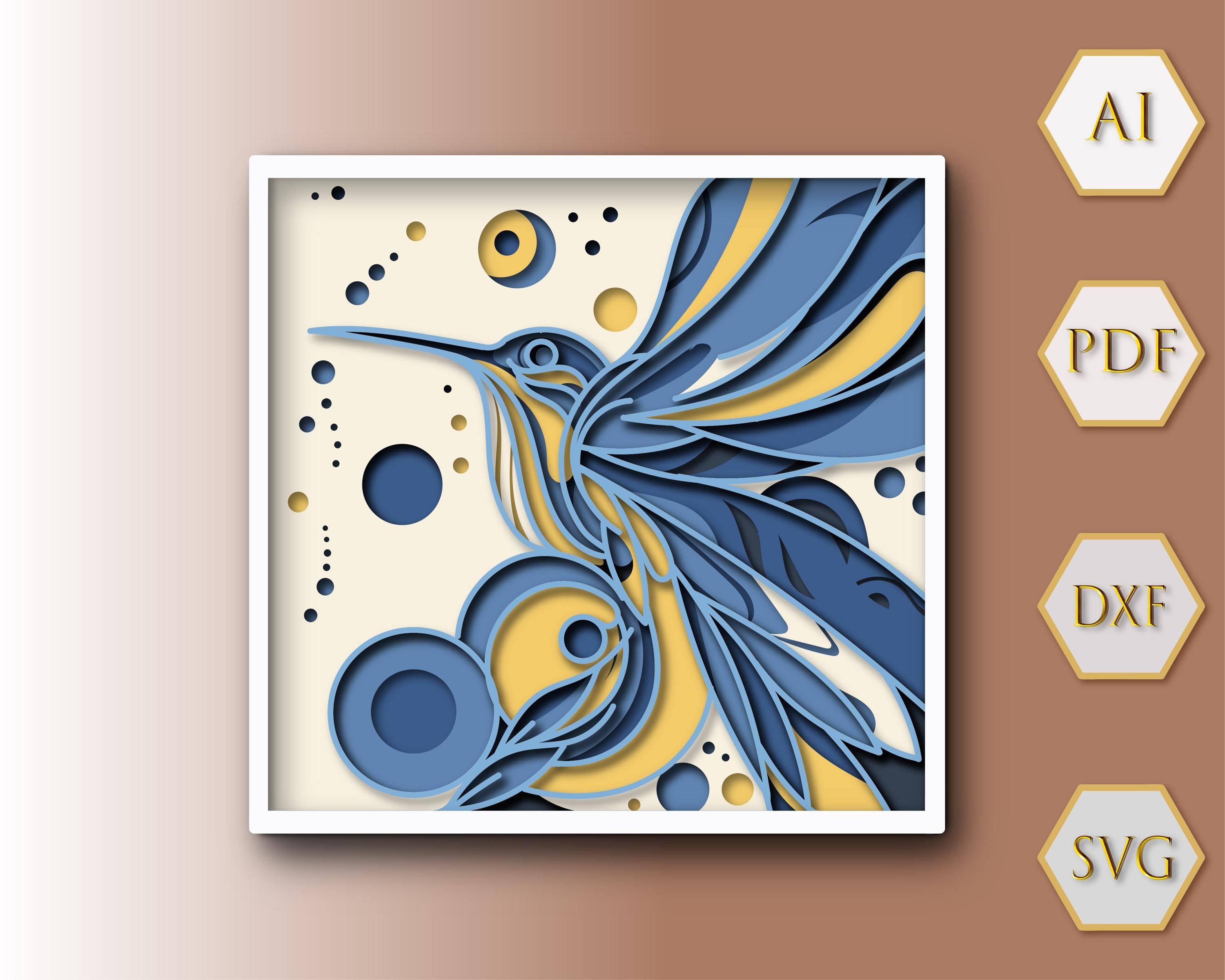 Hummingbird Shadow 3D Hummingbird SVG: Layered Shadow Box Cardstock (digital Download) - Etsy