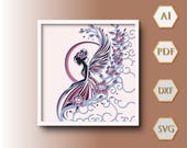 Flower Fairy Shadow Box SVG: Laser cutting,Paper Cut Lightbox (Digital File)