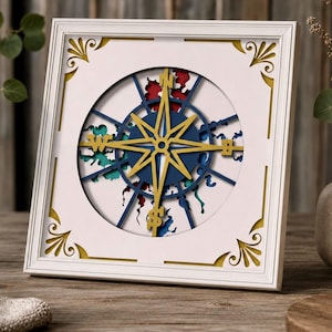 3D-KOMPASS LÄRARE Shadow Box svg - för Cricut - för silhuett