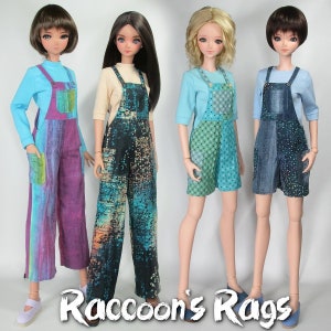 Smart Doll Clothes Digital Sewing Pattern PDF. 43 Page Ebook. SSP-087: "Overall Vibes". Dungarees for default bust Smart Doll & similar BJD.
