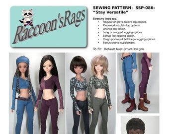 Smart Doll Clothes Digital Sewing Pattern PDF. 44 Page Ebook. SSP-086: "Stay Versatile" for default bust Smart Doll & similar sized BJD.