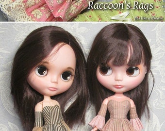 STRAIGHTFORWARD SEWING Pattern- SSP-003: Strapless dress with armlets & petticoat for Blythe, and Pure Neemo Flexion S.