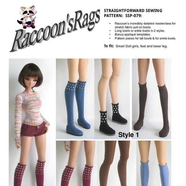 Smart Doll Boots. Digital tutorial & Masterclass shoes PDF. 40 Page Ebook + 8 Page Bonus PDF.  SSP-079: Stretch boots for Smart Doll girls.