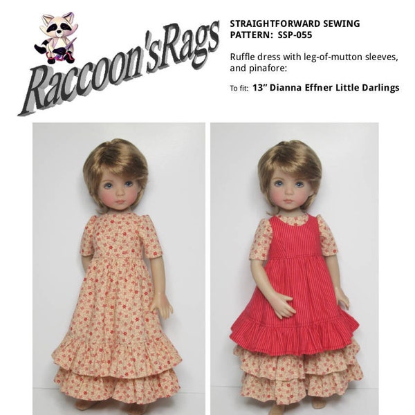 Dianna Effner Little Darlings. Digital Sewing Pattern PDF. 20 Page Ebook. SSP-055: Pinafore set. Also fits Ellowyne, Wiggs Tobi & Luts KDF