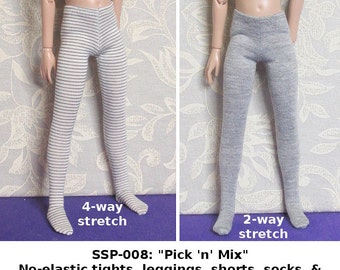 STRAIGHTFORWARD Sewing Pattern PDF- SSP-008: No-elastic tights, leggings + more for Tonner Patience, Marley Wentworth & Agnes Dreary