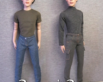 STRAIGHTFORWARD Sewing Pattern PDF- SSP-020:  Pants, jeans, teeshirts, for 17&quot; Tonner male dolls. Matt, Rufus, Phin and Wilde&#39;s new boy Penn