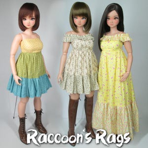 Smart Doll PEAR Sewing Pattern (digital). 28-page ebook with pattern templates. PR-004: Handkerchief hem dress. Fits both bust sizes.