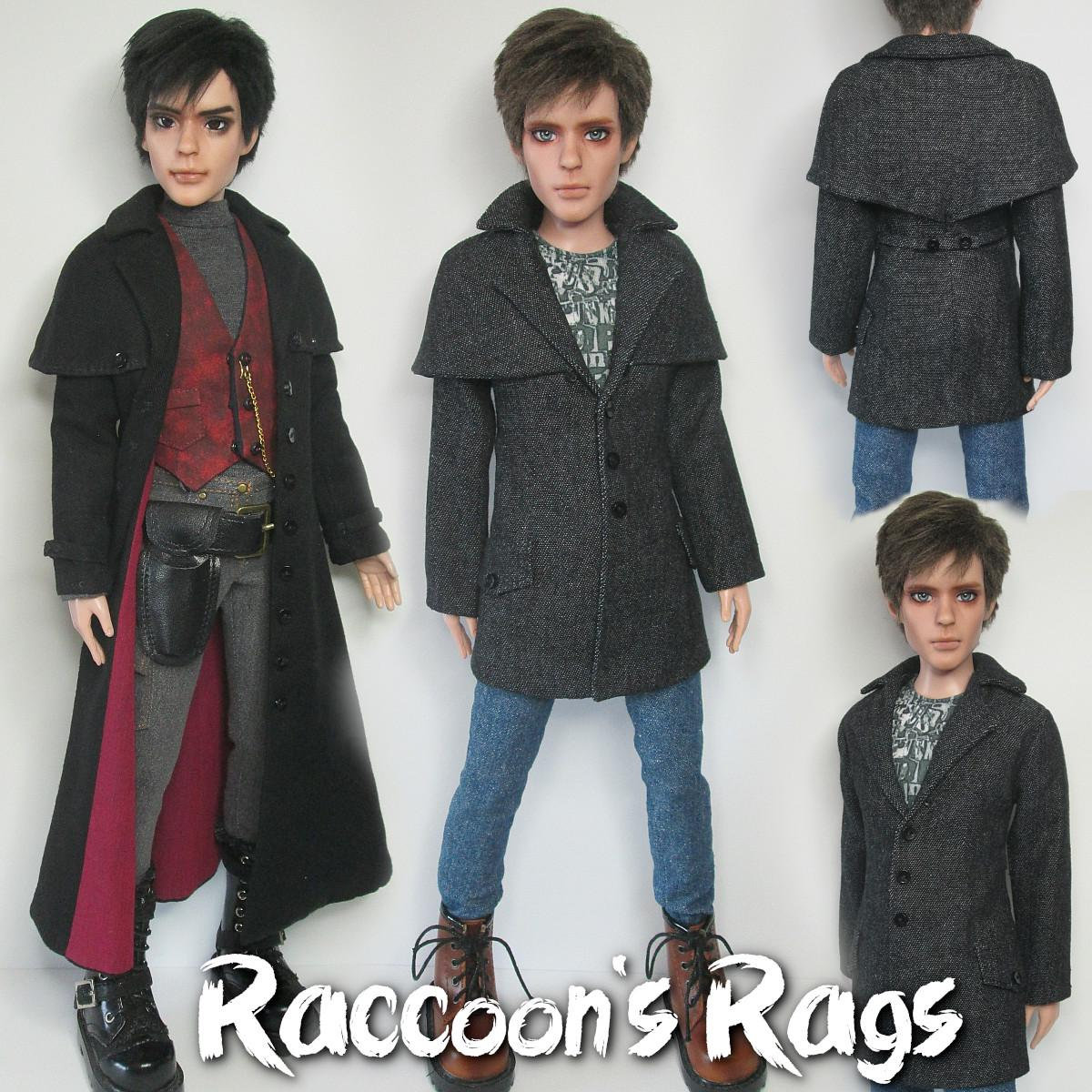 Straightforward Sewing Pattern PDF- SSP-022:  Long & short coat for 17" Tonner male dolls. Matt, Rufus, Phin, Penn, some slim MSD