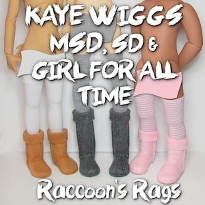 Kaye Wiggs & A Girl for all Time. PDF. 22 Page E-Book. Digital Sewing Pattern SSP-067: Fleece UGG boots and stockings.  Extremely detailed!
