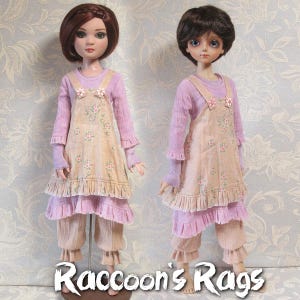 STRAIGHTFORWARD SEWING Pattern SSP-015: &quot;Boho&quot; Leotard, bloomers, tunic and pinafore for Ellowyne Wilde & friends. Also fits Luts kid Delf.
