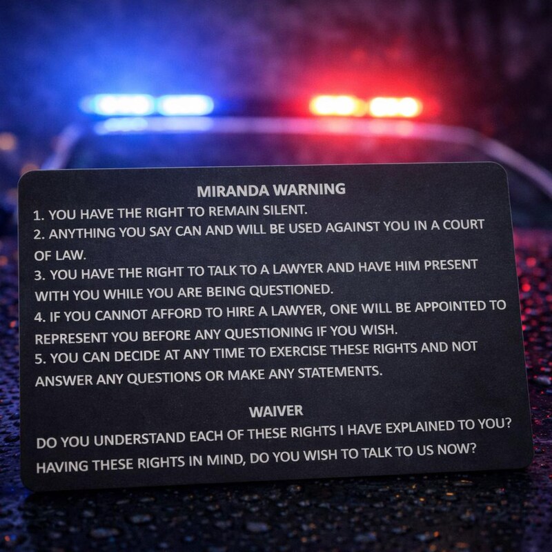 Metal Miranda Rights Cards - Etsy