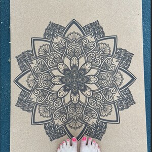 Activate with YD - Mandala Zen Cork Yoga Mat Close up