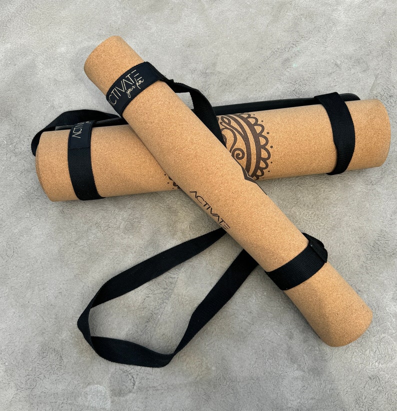 Activate with YD - Cork Yoga Mats with Carry Strap- Activate your flow