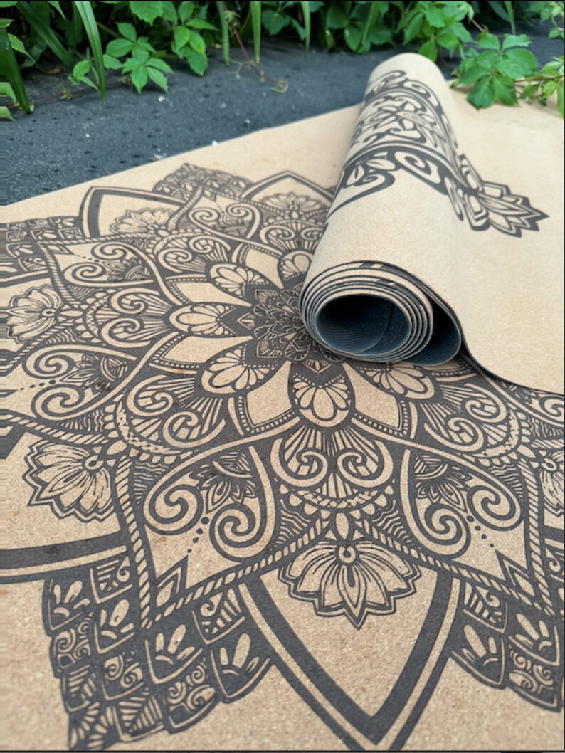 Activate with YD - Mandala Zen Cork Yoga Mat Close up
