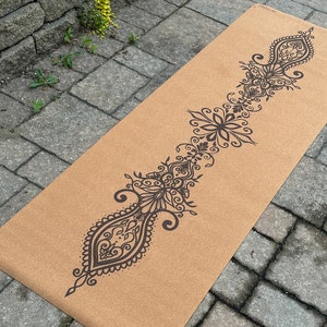 Yogamatta i kork: 5 mm tjock, Boho Bliss-mönster