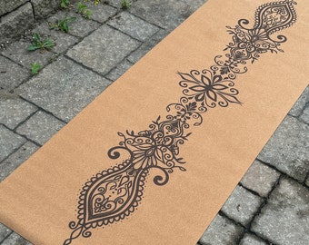 Cork Yoga Mat: 5mm Thick, Boho Bliss Pattern