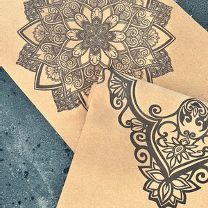 Mandala and Lotus Yoga Mat Close up