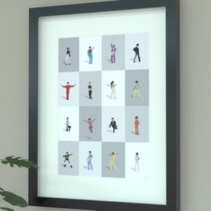Lámina ilustrada de Prince: póster tributo a Purple Rain: decoración de pared con música funk: regalo icónico para fanáticos de la música