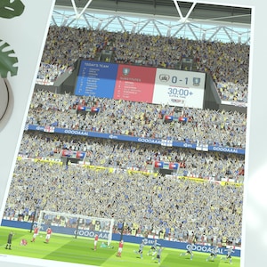 Josh Windass Winning Wembley Goal Illustrated Art Print - Sheffield Wednesday Play-Off Final 2023 Poster Gift