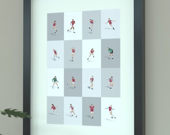 West Ham United Legends (Modern Era) Illustrated Art Print - Hammers Icons Poster Gift