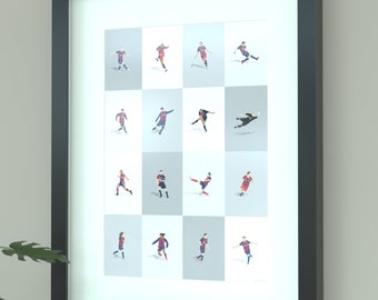 Barcelona FC Legends Illustrated Print