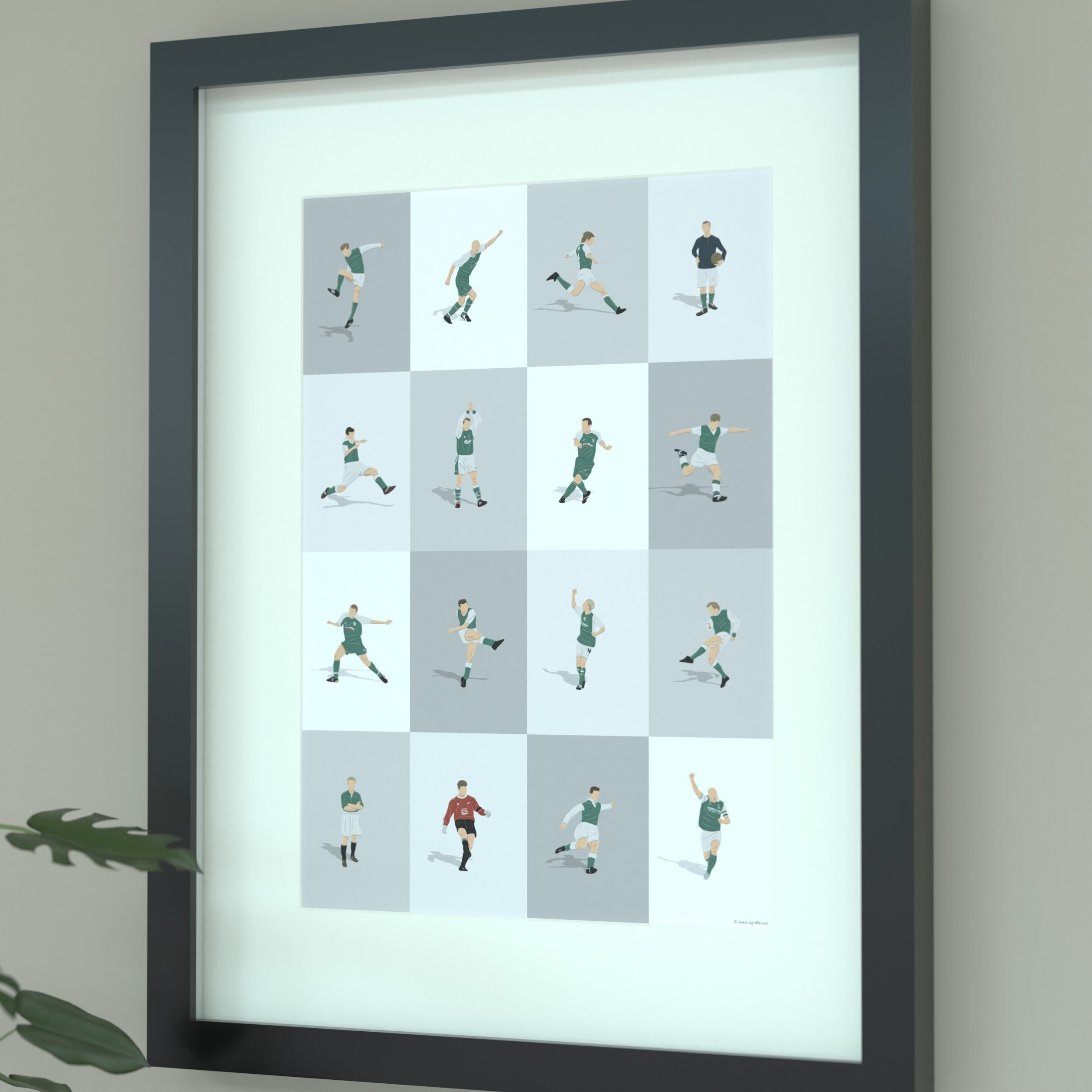 Hibernian Legends Illustrated Print | Easter Road Heroes Poster | Hibs Football Art