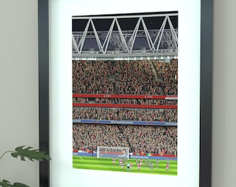 Arsenal Declan Rice Free-Kick Print | Emirates Stadium Art Iconic Poster Gift