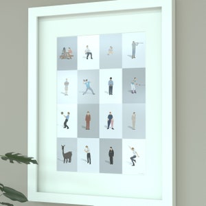 Napoleon Dynamite Illustrated Print - Quirky Movie Art for Home Decor