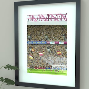Bradford City Promotion Winning Sarcevic Goal Illustrated Art Print – 2024 Valley Parade Poster Gift