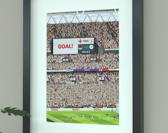 England Women's National Team Euro 2022 Champions Illustrated Art Print - Lionesses Icons Poster Gift