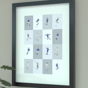 Millwall Legends Illustrated Art Print - Football Icons Poster Gift