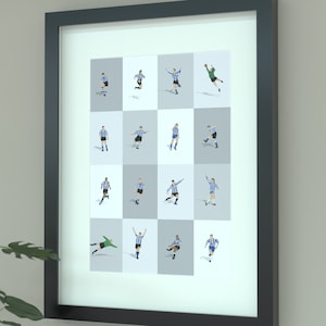 Sheffield Wednesday Legends Illustrated Art Print - Owls Icons Poster Gift