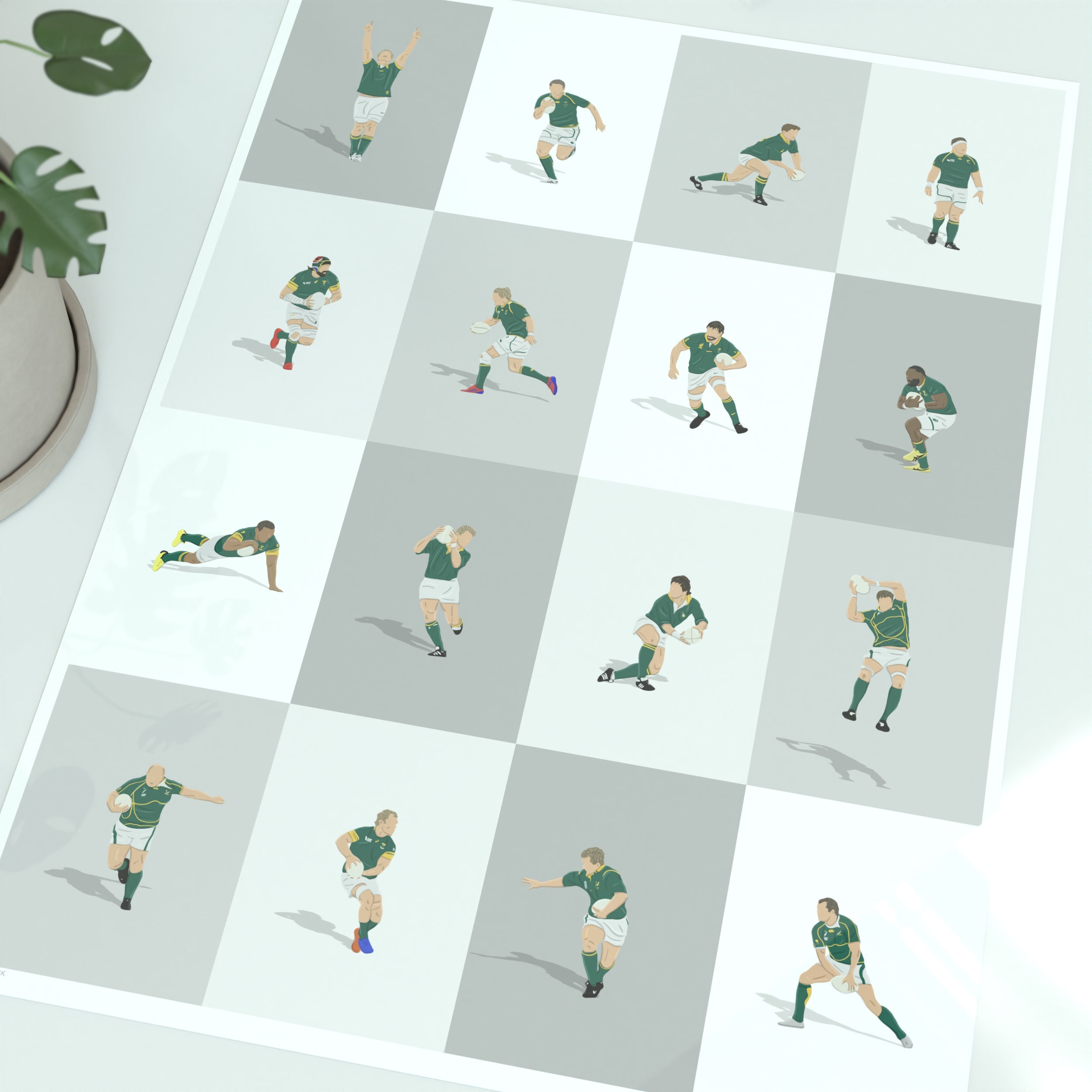 Springboks Back Print South Africa Rugby Union Legends Print | Springboks Greats Wall Art ...