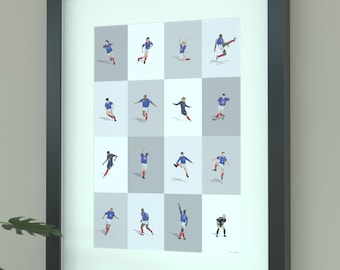 France Football Legends Print | Les Bleus Soccer Wall Art