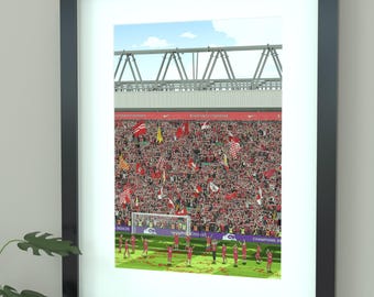 Liverpool Champions 2025 Illustrated Glossy Art Print