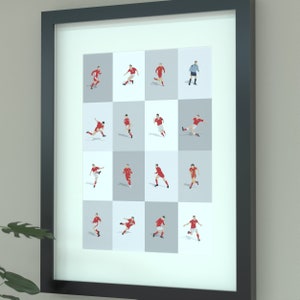 Wales National Team Legends Illustrated Art Print - Welsh Icons Poster Gift