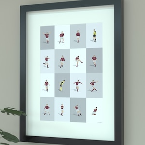 Hearts Legends Illustrated Poster | Tynecastle Park Icons Print | Edinburgh Football Art