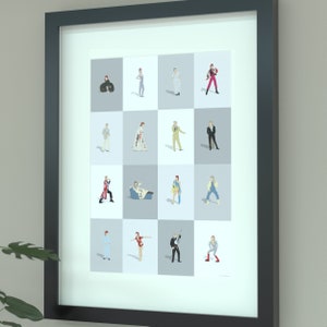 David Bowie Illustrated Art Print - Ziggy Stardust Poster - Retro Glam Rock Wall Decor - Iconic Music Legend Gift