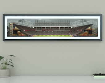 Panoramic Manchester United – Old Trafford Stadium Print | Man Utd Art Panorama | Football Wall Art (FRAME NOT INCLUDED)